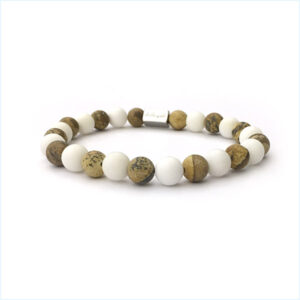 Picture Jasper & Tridacna Bracelet 08mm