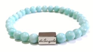 Handcrafted Larimar bracelet 6mm