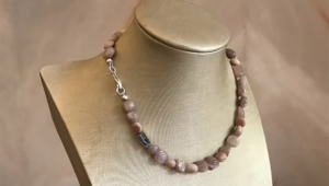 Sunstone necklace handmade in Rome 42 cm / 16.8"