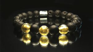 Lavastone & Obsidian & Murano Gold Foil Venetian Glass 10mm Bracelet Luxury Murano Glass Bracelet Rome